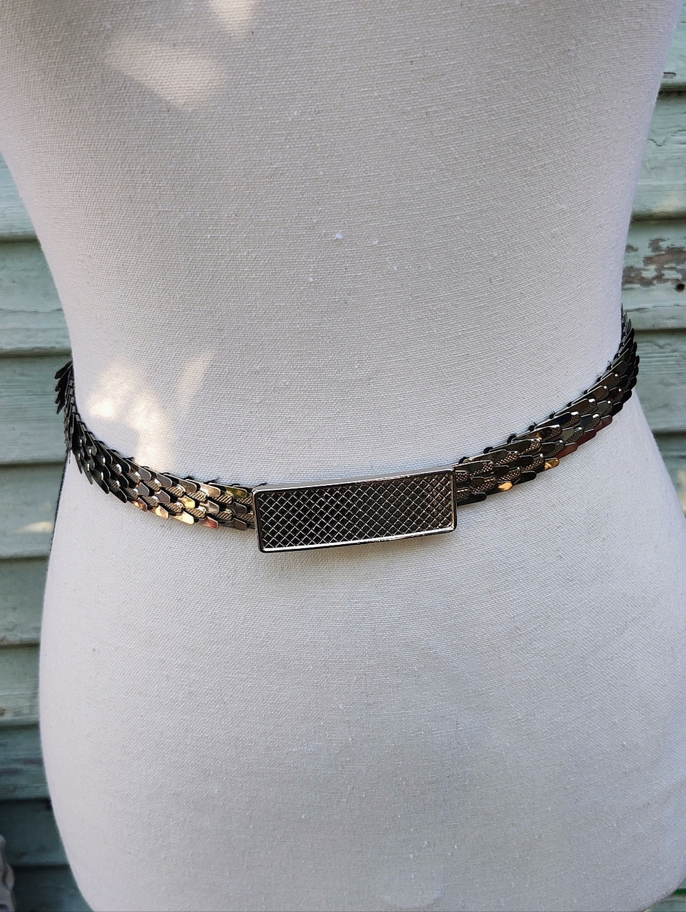 Metal Mesh Link Waist Belt in Mixed Metallics